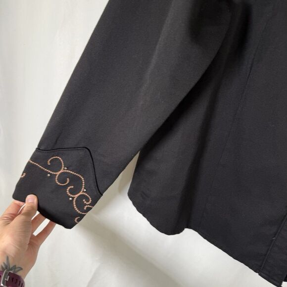 Scully Western Shirt Women's XXL Black Pearl Snap Long Sleeve Embroidered - Picture 4 of 11